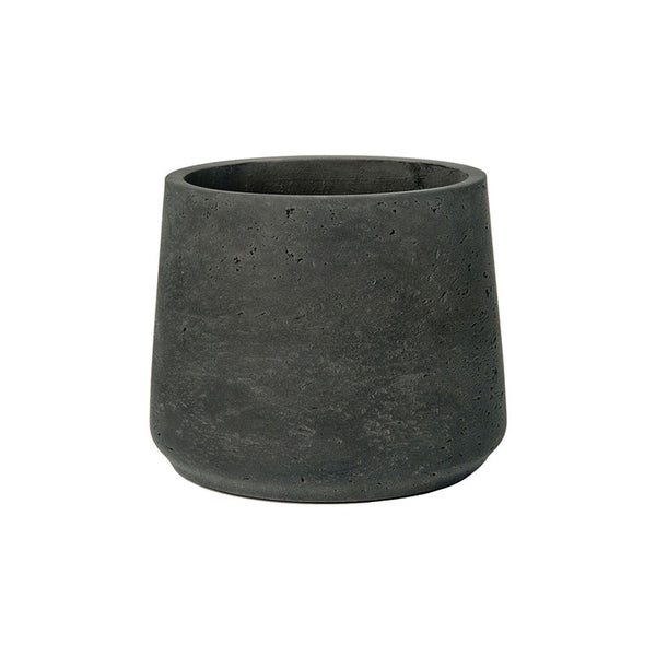 BLACK CURVED CLAY POT (XS)