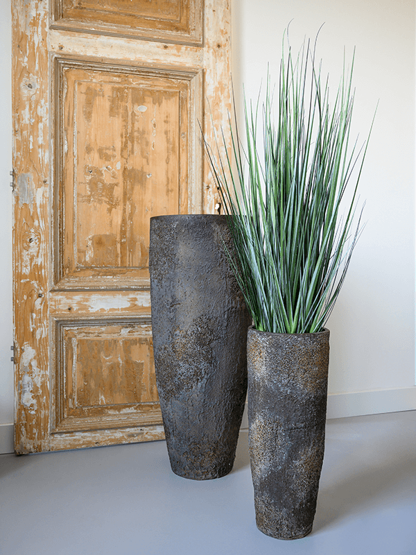 IMPERIAL OYSTER TALL PLANTER, Rust (L)